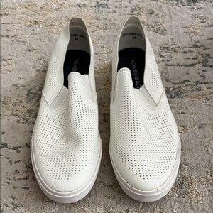 White Perforated Slip-On Loafers for Men